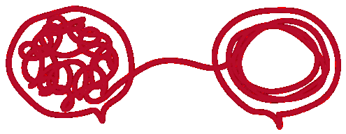 Tangled circles stress illustration