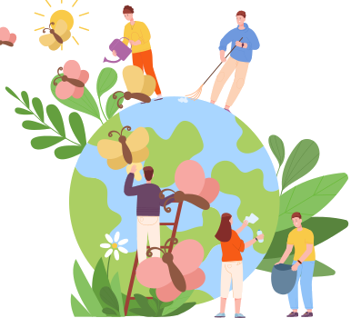 People caring for the earth and nature