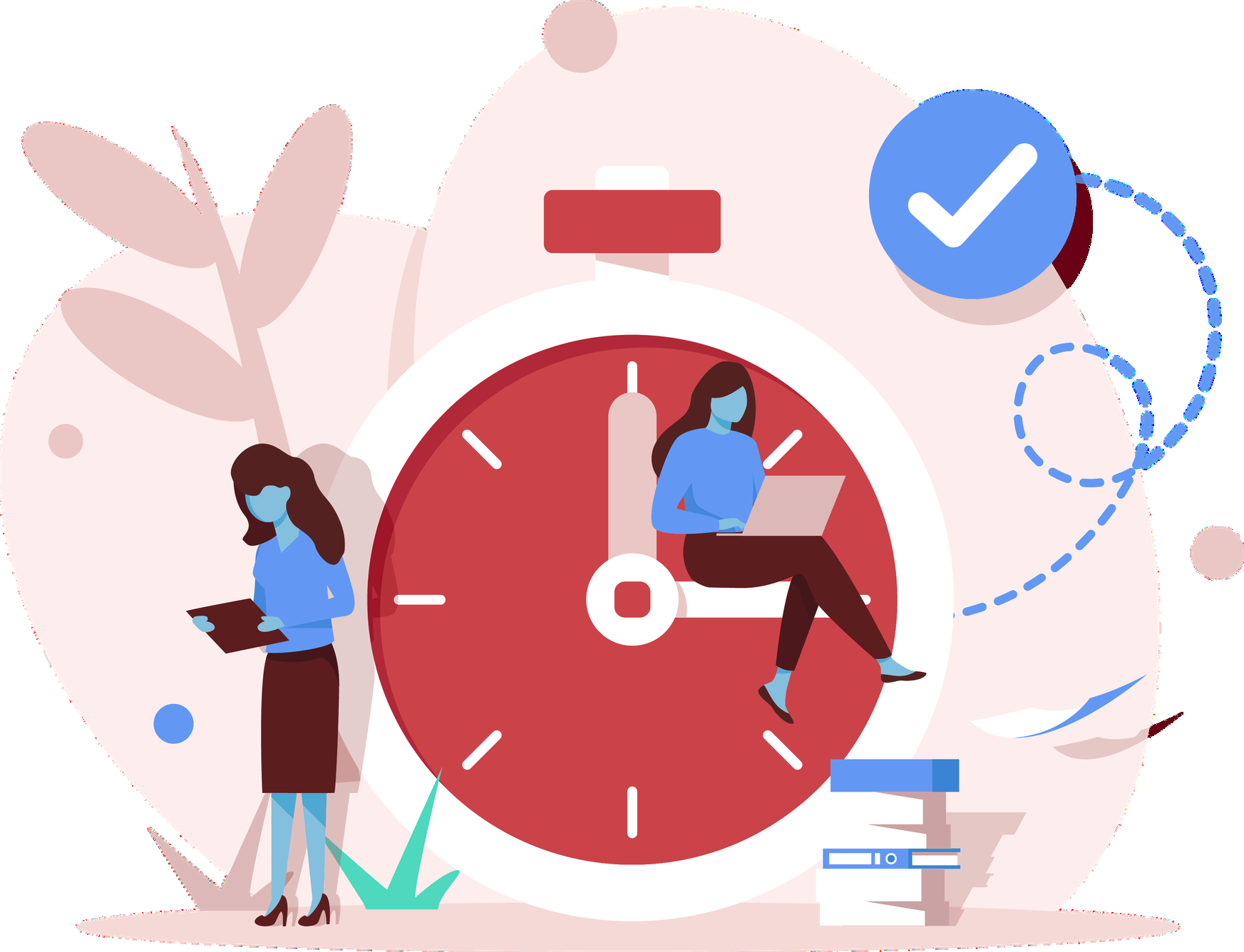 Illustration of people planning and organizing their time