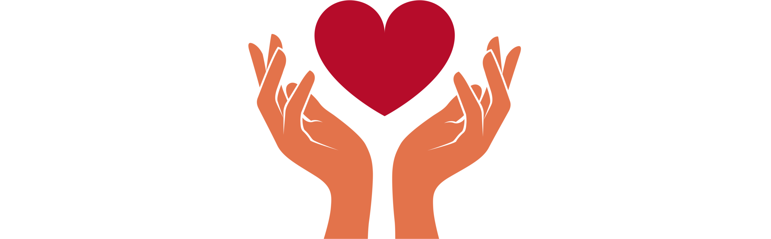 Hands holding a heart illustration