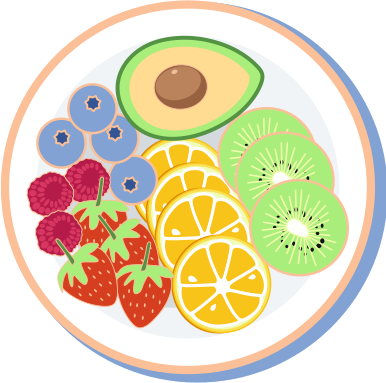 Colourful plate of fruits