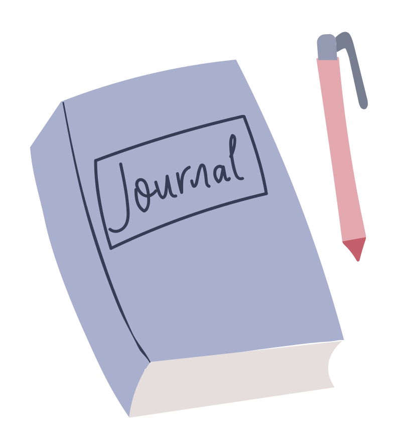 Journal and pencil illustration