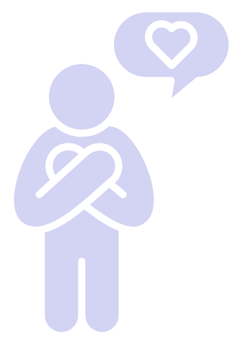 Person holding heart illustration