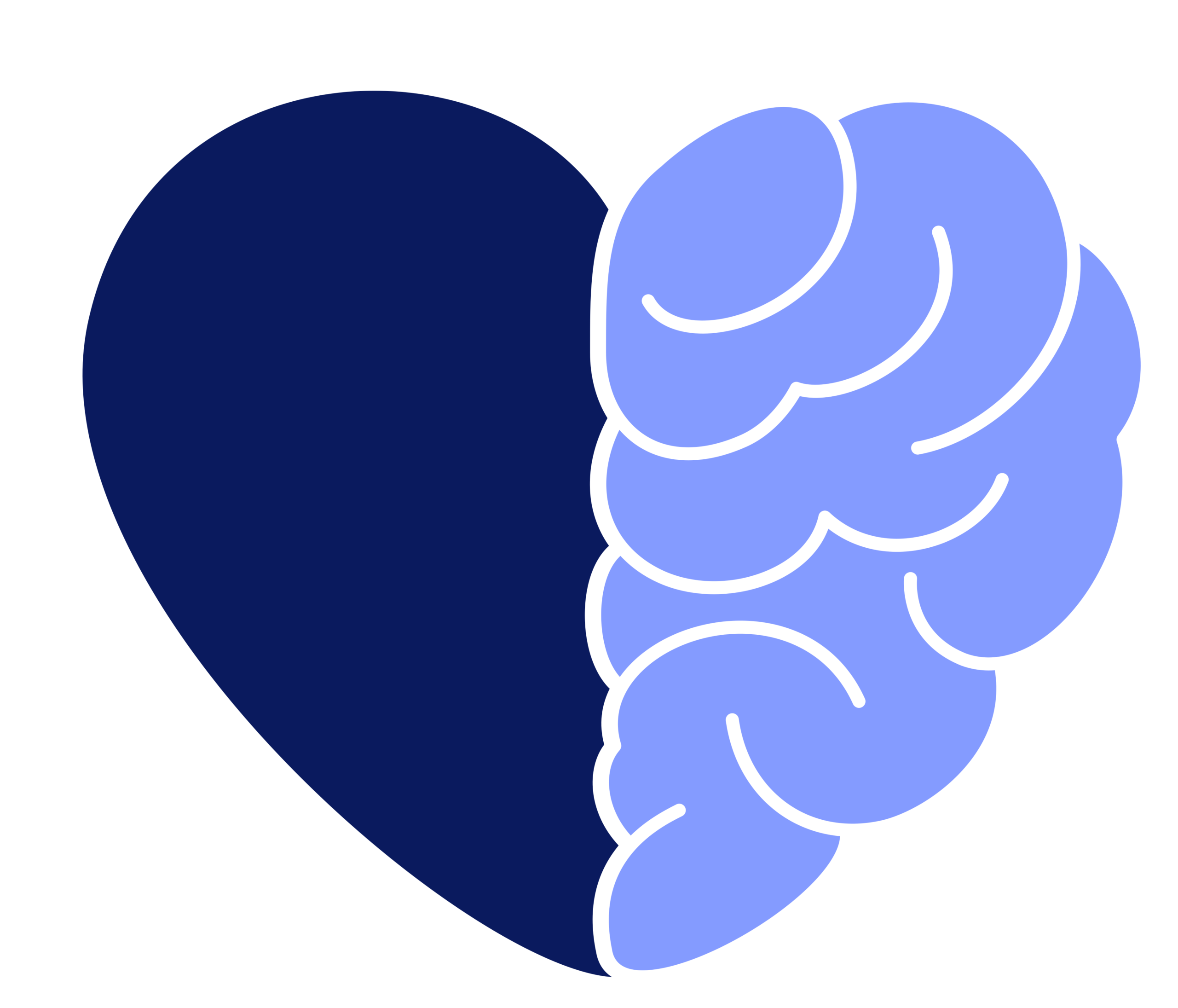 Heart and brain gratitude illustration