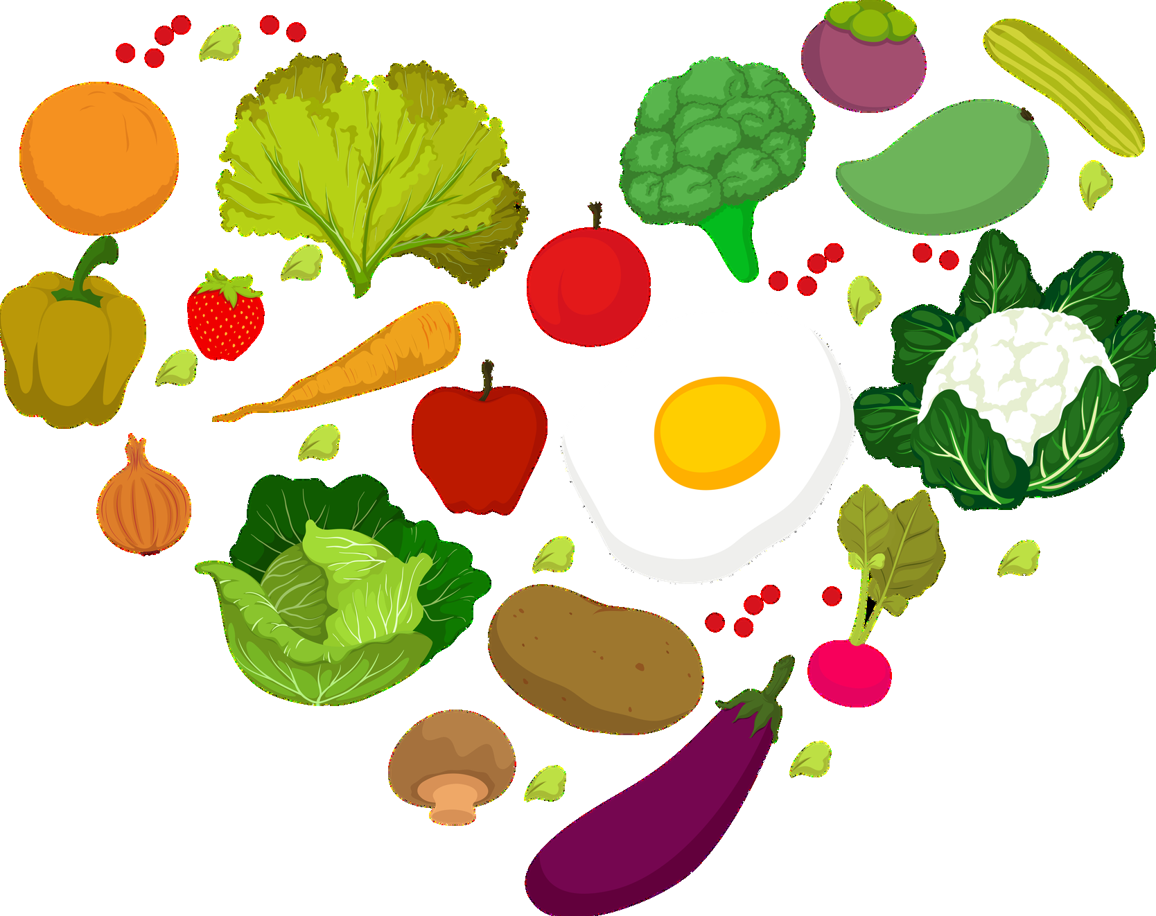 Heart-shaped vegetable illustration
