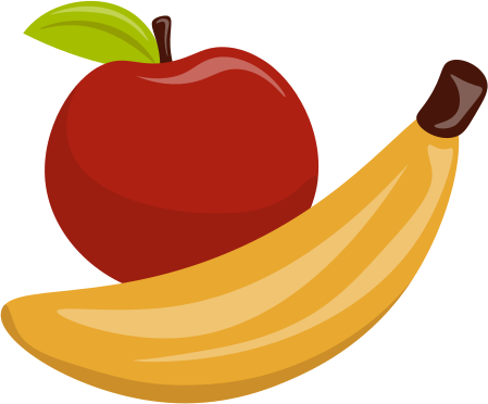 Apple and banana illustration