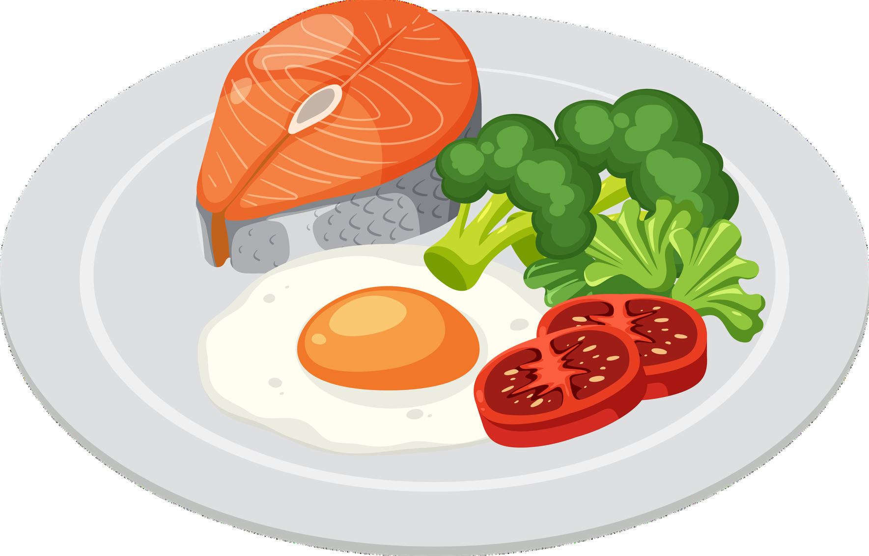 Salmon plate illustration