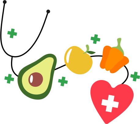 Stethoscope with vegetables