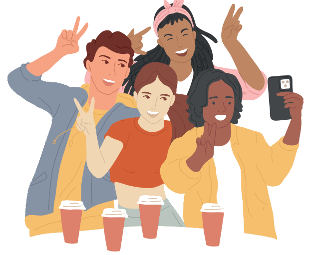 Group of friends taking a selfie