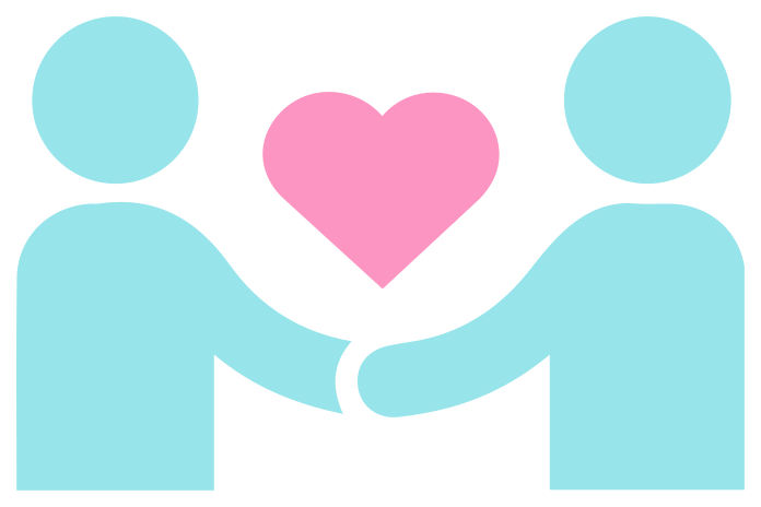 Two people with a heart