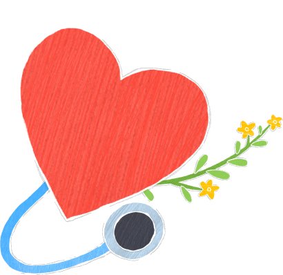 Heart with stethoscope