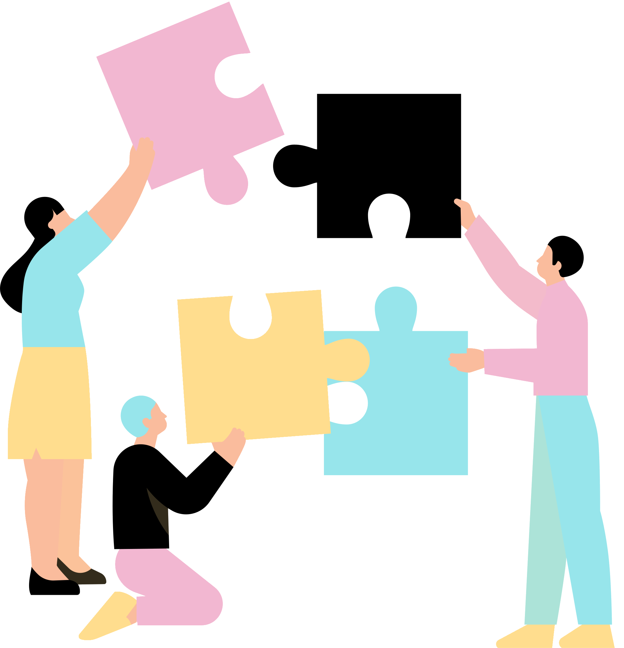 People doing puzzle together