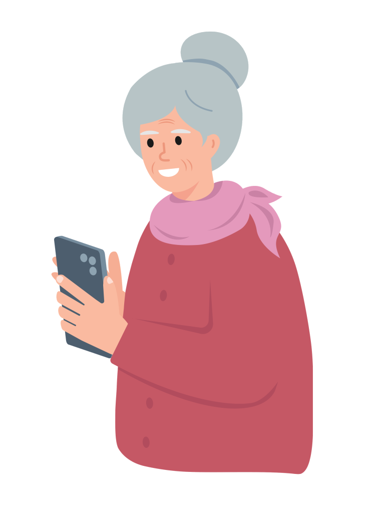 Older adult woman using a smartphone
